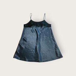 Vintage Y2k Delicate Treasures green empire waist babydoll mini slip dress